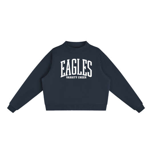 Essential Fleece Mock-Neck Crew Printed Sweatshirt