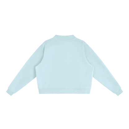 Essential Fleece Mock-Neck Crew Sweatshirt