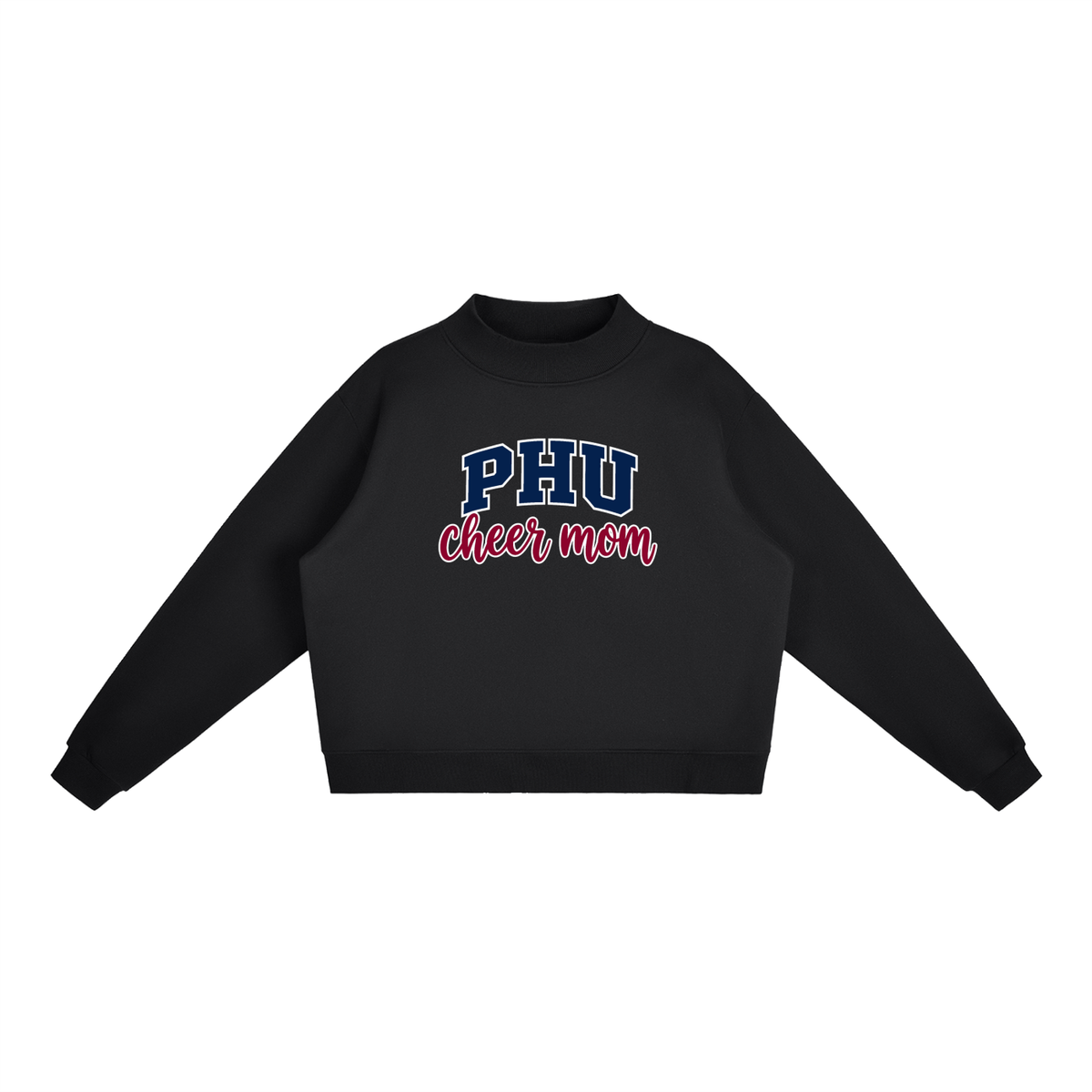 Cheer Mom Palm Harbor Essential Fleece Mock-Neck Crew Sweatshirt (printed)