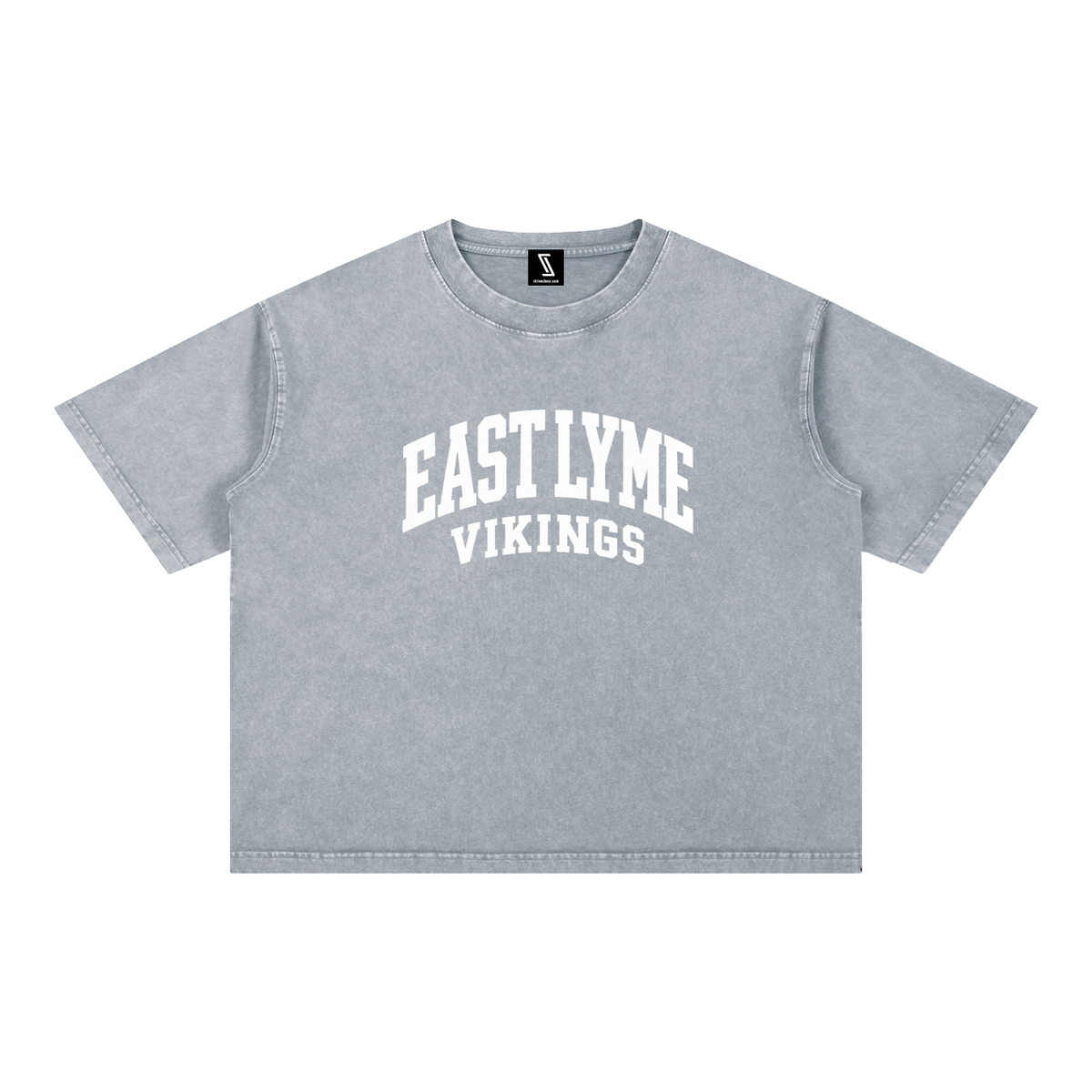 Basic 2 White East Lyme Mineral Wash Boxy Cotton T-Shirt