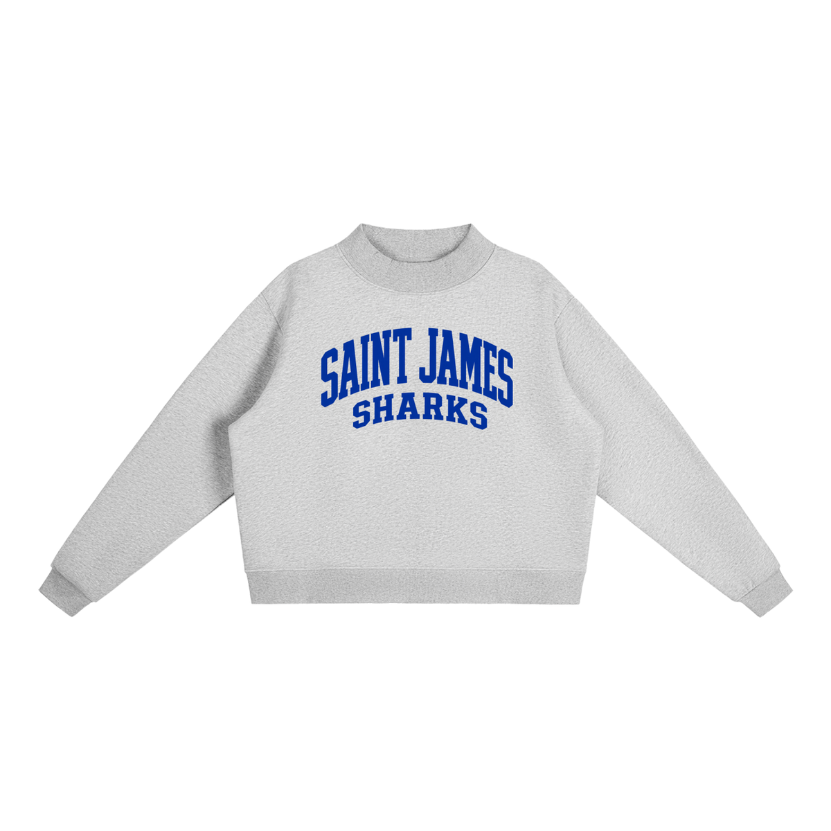 Basic 2 Saint James Essential Fleece Mock-Neck Crew Sweatshirt (printed)