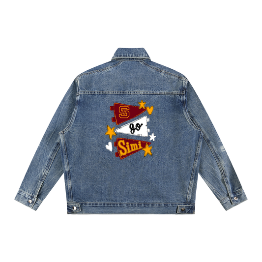 Lets Go Simi Valley Vintage Wash Zip Up Denim Jacket