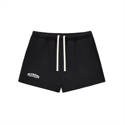 Basic 2 White Bellflower Essential Fleece Drawstring Sweatshorts