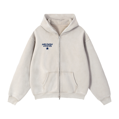 Zip-Through Boxy Fleece Hoodie