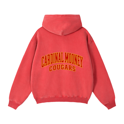 Basic 2 Cardinal Mooney Zip-Through Boxy Fleece Hoodie