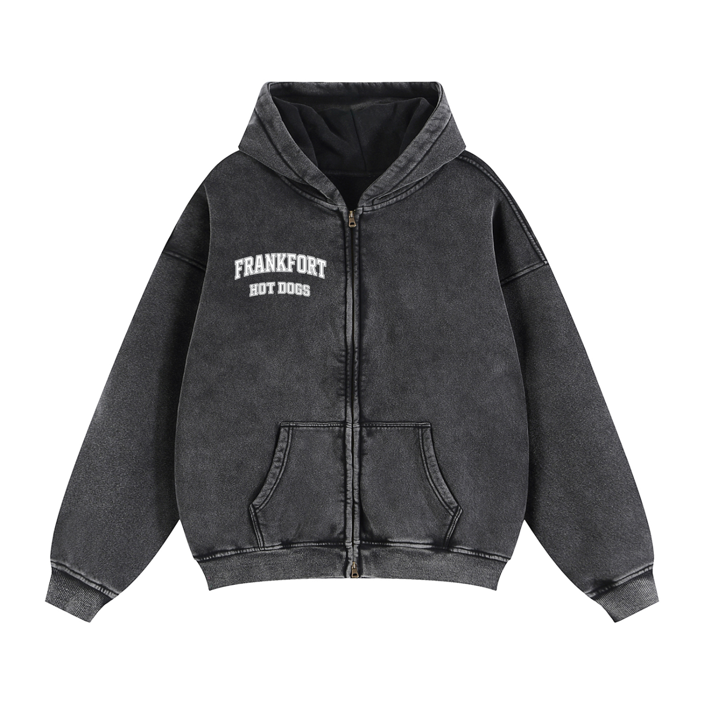 Zip-Through Boxy Fleece Hoodie