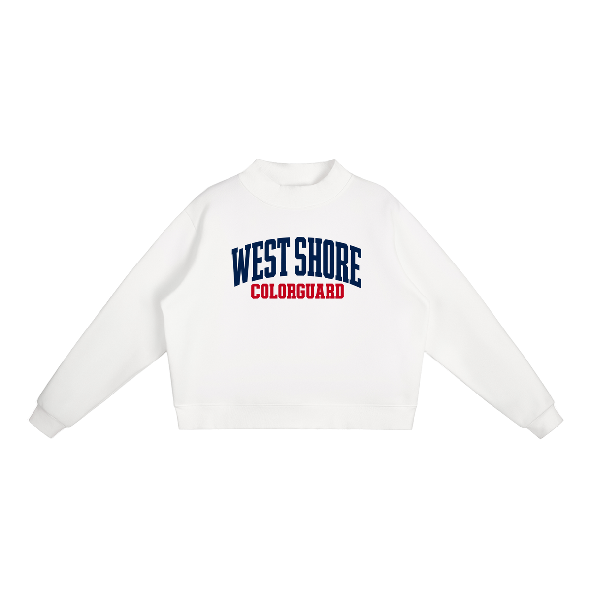 Basic 1 West Shore Essential Fleece Mock-Neck Crew Sweatshirt (printed)