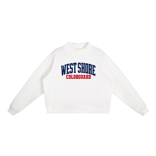 Basic 1 West Shore Essential Fleece Mock-Neck Crew Sweatshirt (printed)