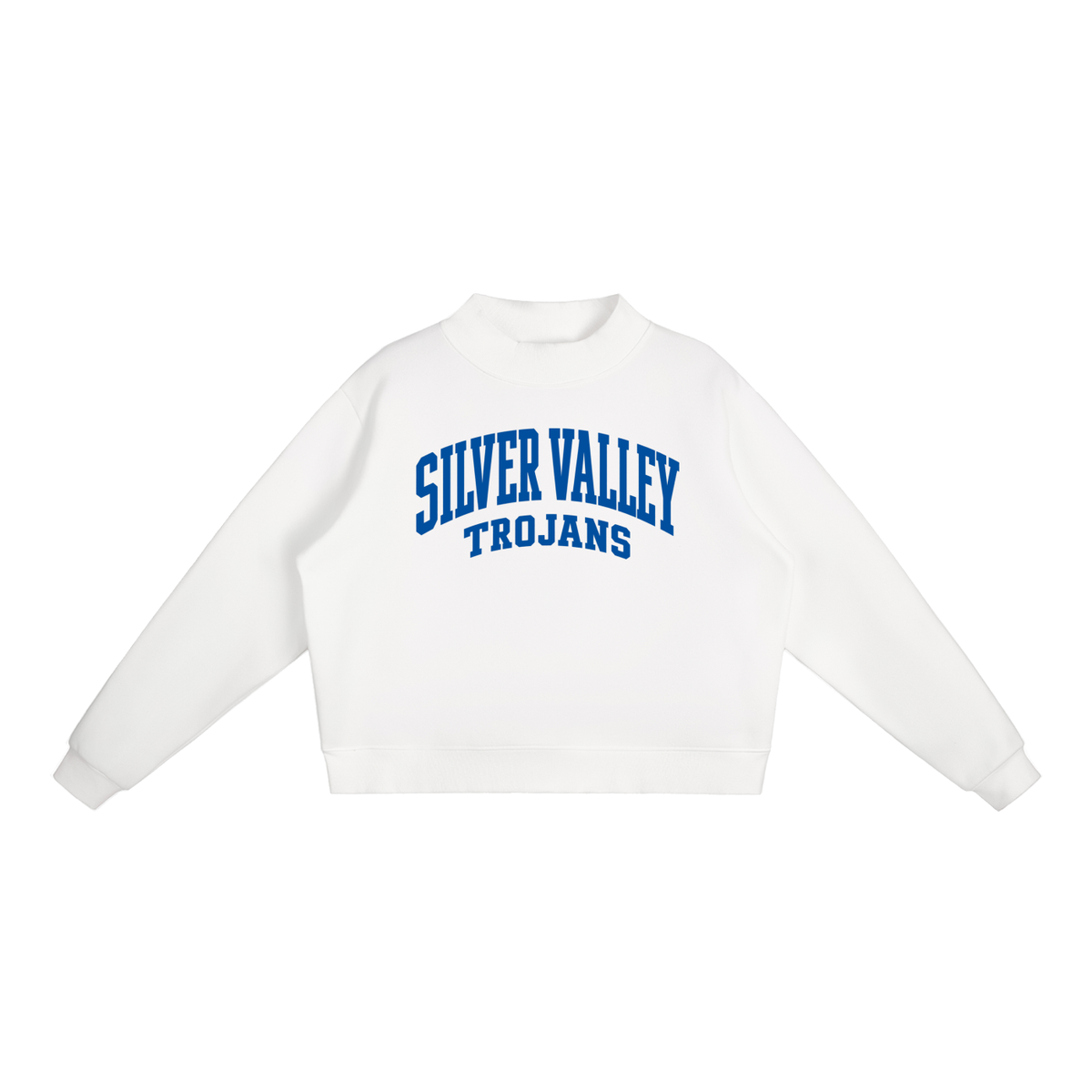 Basic 2 Silver Valley Essential Fleece Mock-Neck Crew Sweatshirt (printed)