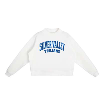 Basic 2 Silver Valley Essential Fleece Mock-Neck Crew Sweatshirt (printed)
