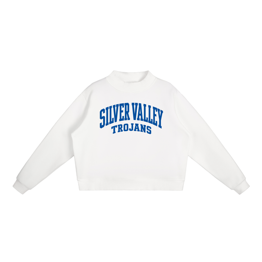 Basic 2 Silver Valley Essential Fleece Mock-Neck Crew Sweatshirt (printed)