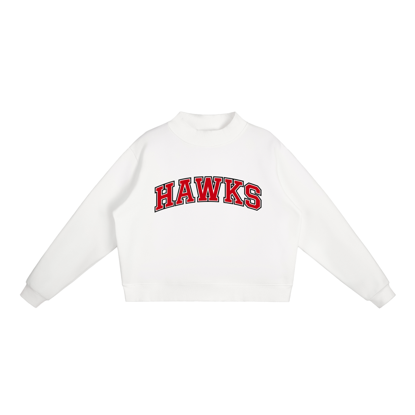 Collegiate Hawks Fleece Mock-Neck Crew Sweatshirt