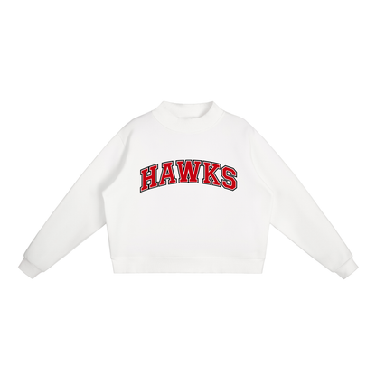 Collegiate Hawks Fleece Mock-Neck Crew Sweatshirt