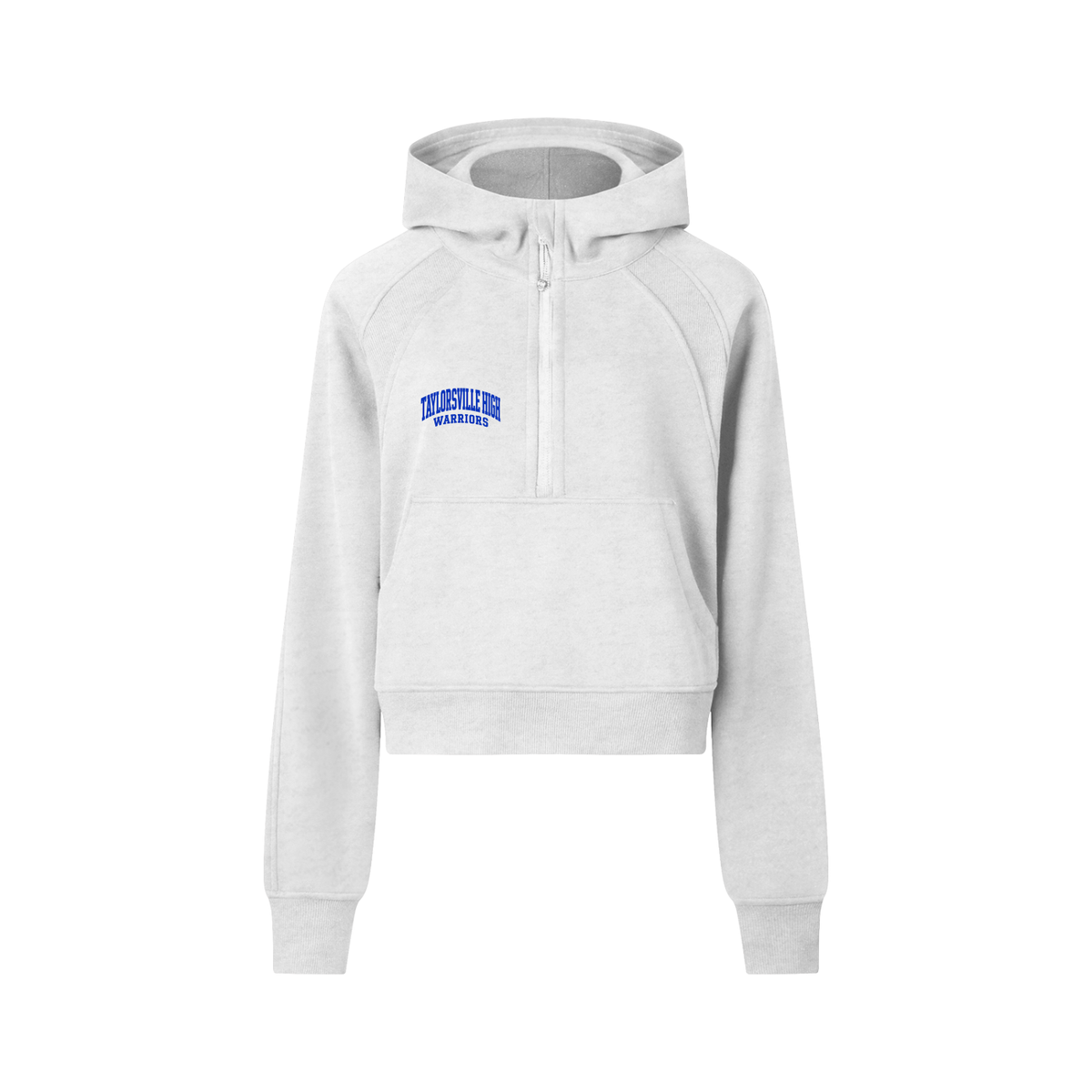 TVILLE Blue Basic Cropped Half-Zip Hoodie