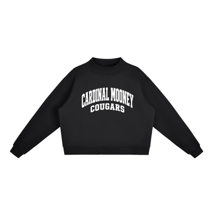 Basic 2 White Cardinal Mooney Essential Fleece Mock-Neck Crew Sweatshirt