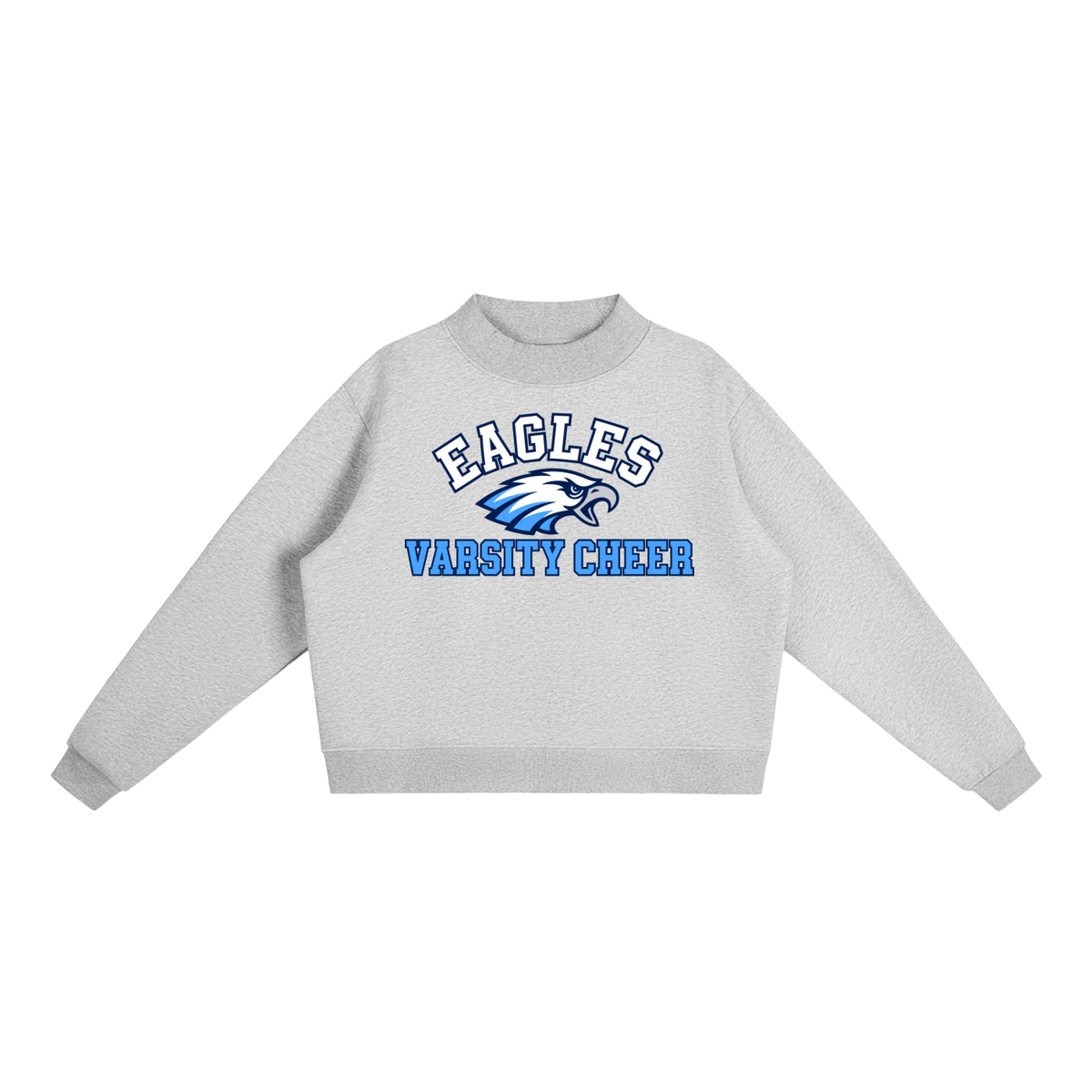 Essential Fleece Mock-Neck Crew Printed Sweatshirt