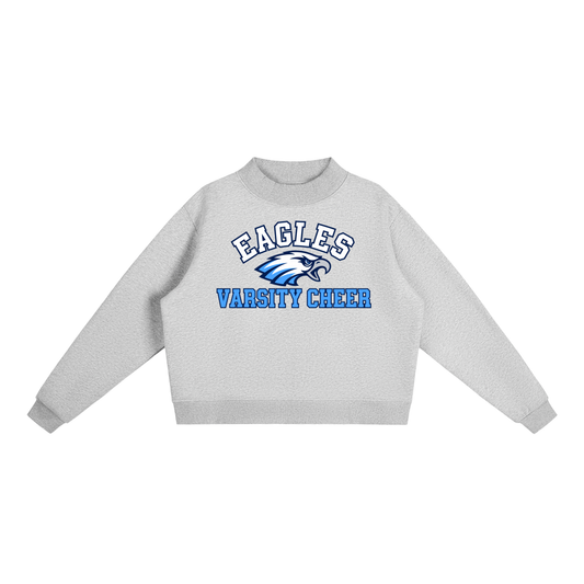 Essential Fleece Mock-Neck Crew Printed Sweatshirt