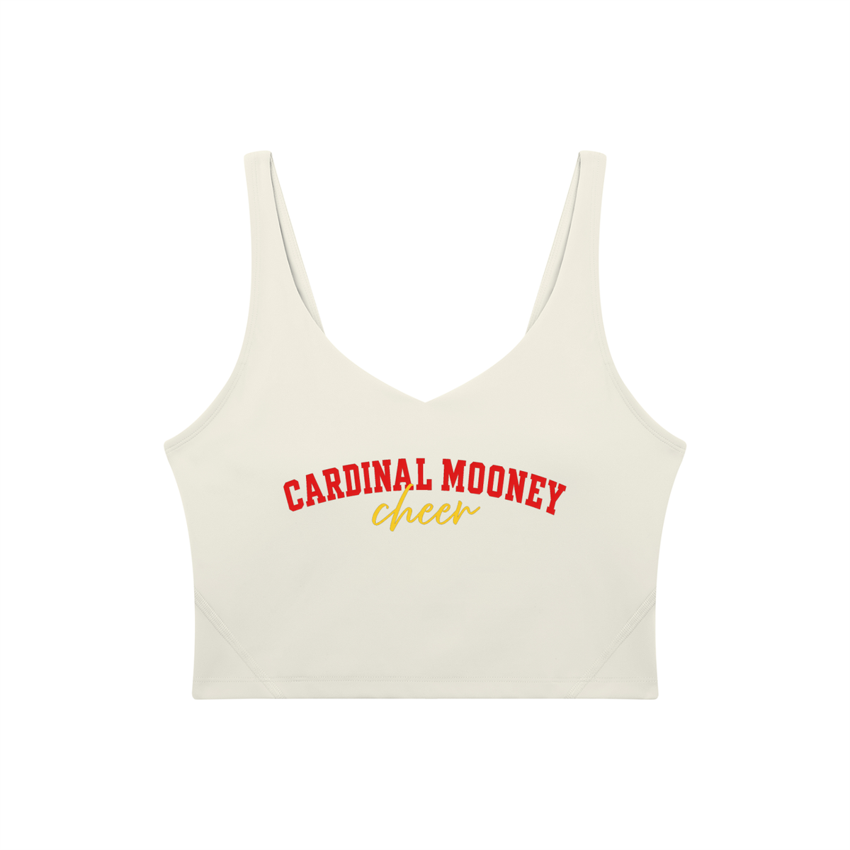 Cursive Cardinal Mooney Women's V-Neck Yoga Sports Bra