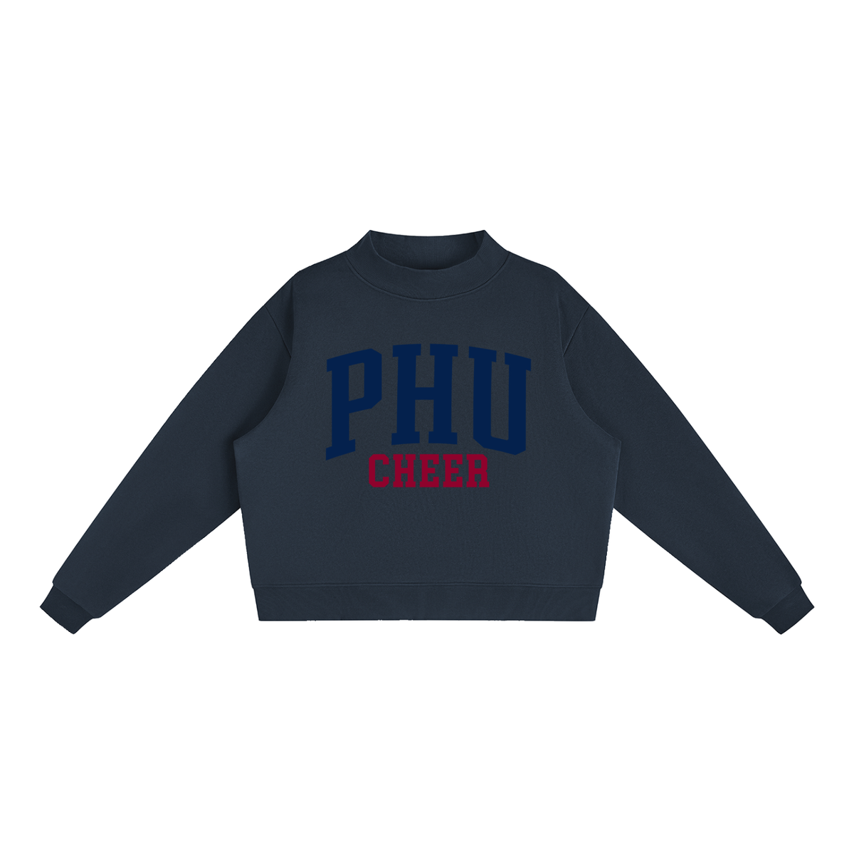 Basic 1 Palm Harbor Essential Fleece Mock-Neck Crew Sweatshirt (printed)