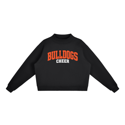 Basic 1 Green Bulldogs Essential Fleece Mock-Neck Crew Sweatshirt