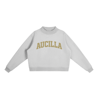 Essential Fleece Mock-Neck Crew Sweatshirt