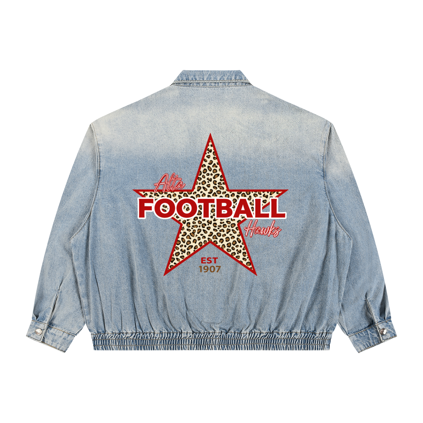 Unisex Vintage Wash Full-Zip Denim Jacket