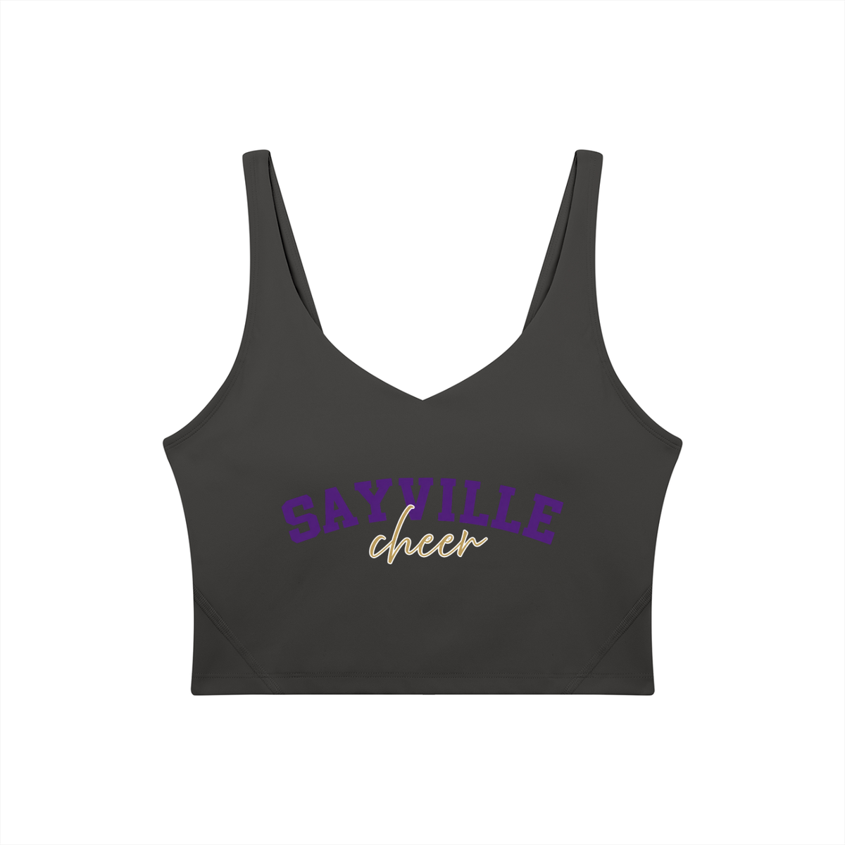 Cursive Sayville Women's V-Neck Yoga Sports Bra