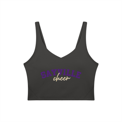 Cursive Sayville Women's V-Neck Yoga Sports Bra