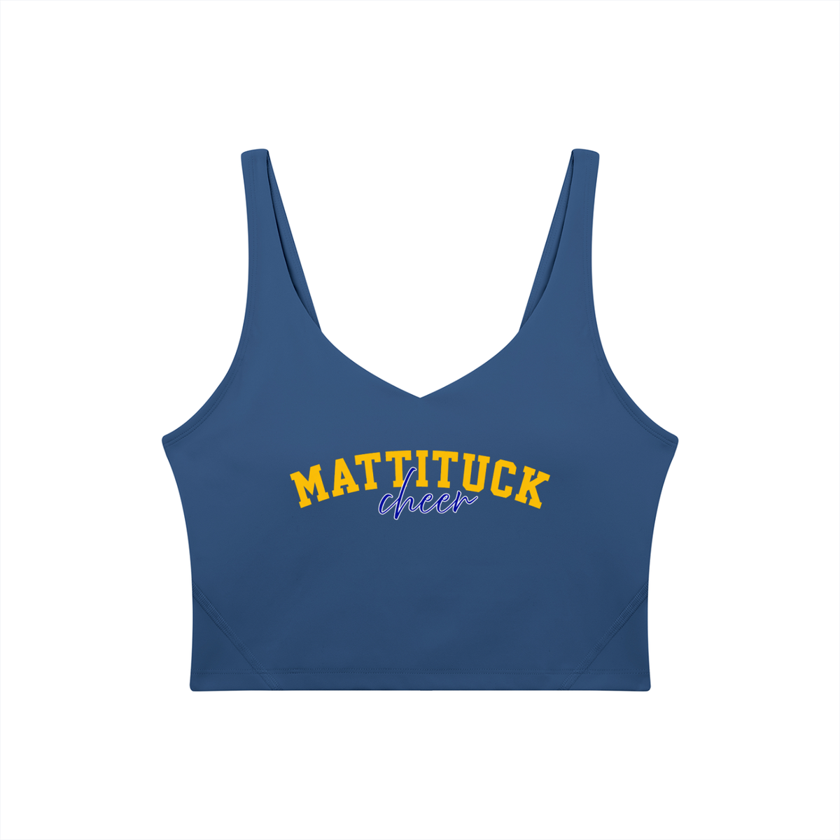 Cursive Mattituck Women's V-Neck Yoga Sports Bra