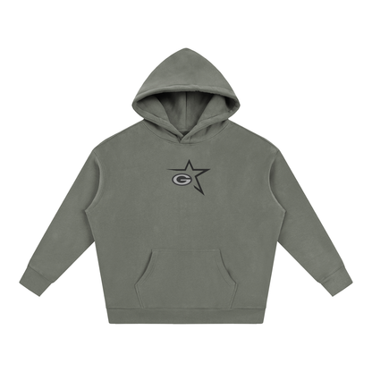 Vector Star Front Green Bulldogs Oversize Fleeced Hoodie