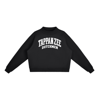 Basic 2 White Tappan Zee Essential Fleece Mock-Neck Crew Sweatshirt (printed)