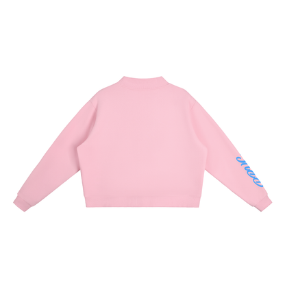 GINGHAM EAGLES Essential Fleece Mock-Neck Crew Sweatshirt