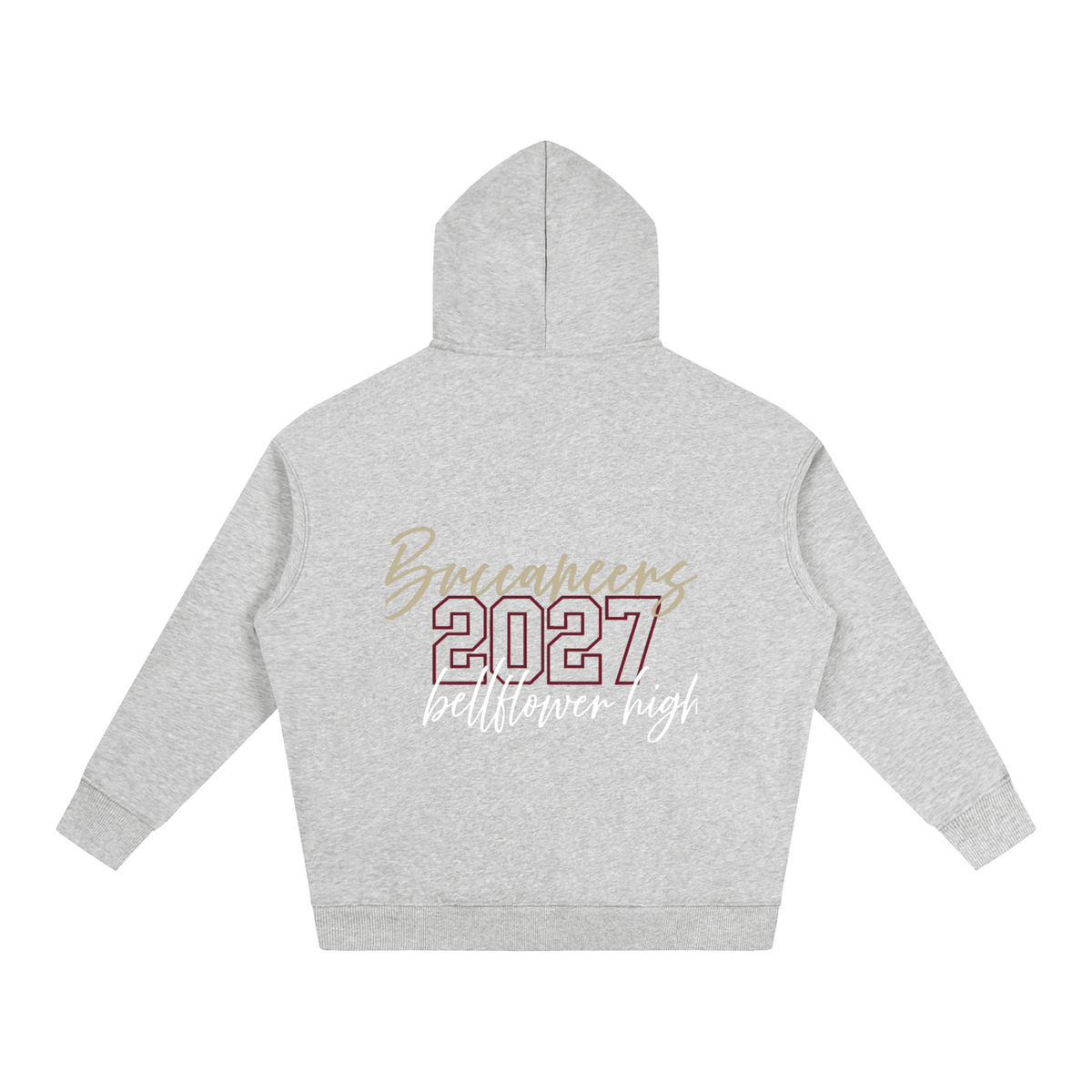 Cursive Front Bellflower Oversize Fleeced Hoodie