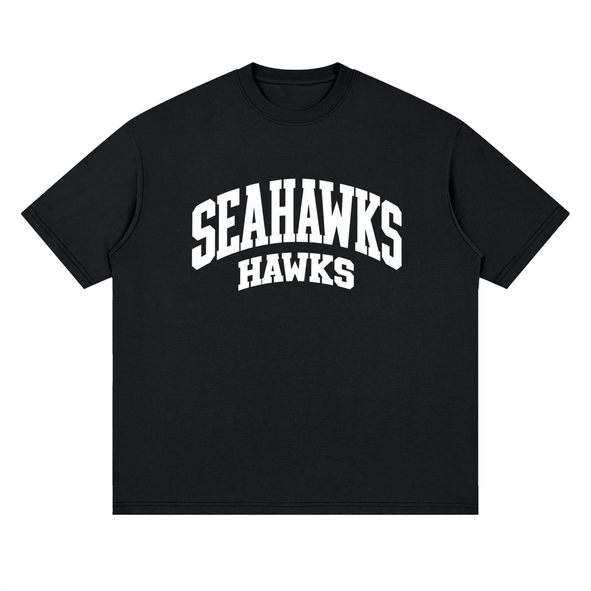 Basic 2 White Seahawks Oversized Drop Shoulder T-Shirt