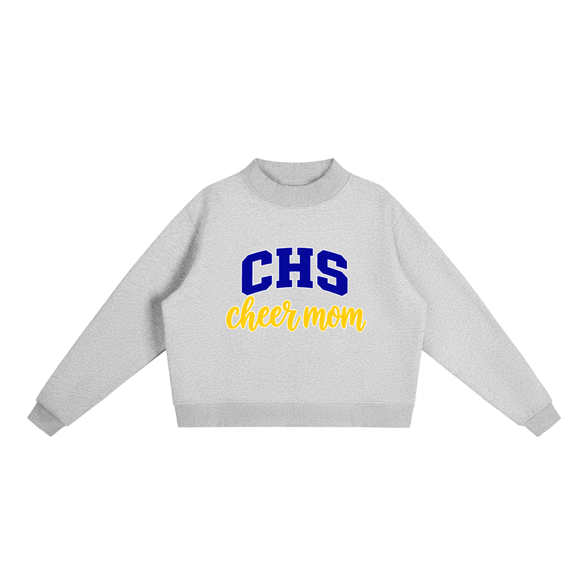 Cheer Mom Cyprus Essential Fleece Mock-Neck Crew Sweatshirt