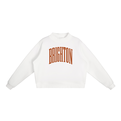 Essential Fleece Mock-Neck Crew Sweatshirt
