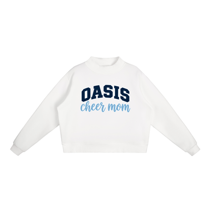 Cheer Mom Oasis Essential Fleece Mock-Neck Crew Sweatshirt