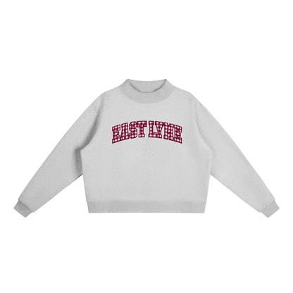 Gingham East Lyme Essential Fleece Mock-Neck Crew Sweatshirt (printed)