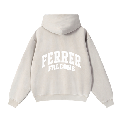 Basic 2 White St Vincent Ferrer Zip-Through Boxy Fleece Hoodie