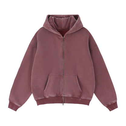 Zip-Through Boxy Fleece Hoodie