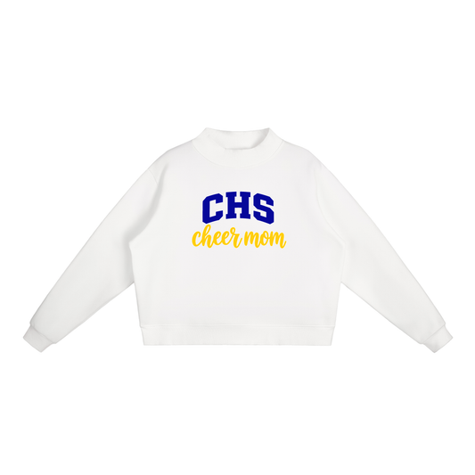 Cheer Mom Cyprus Essential Fleece Mock-Neck Crew Sweatshirt