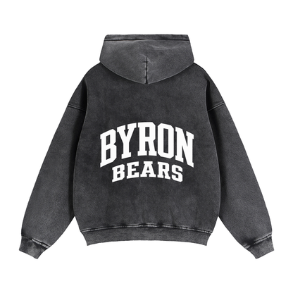 Basic 2 White Byron Zip-Through Boxy Fleece Hoodie