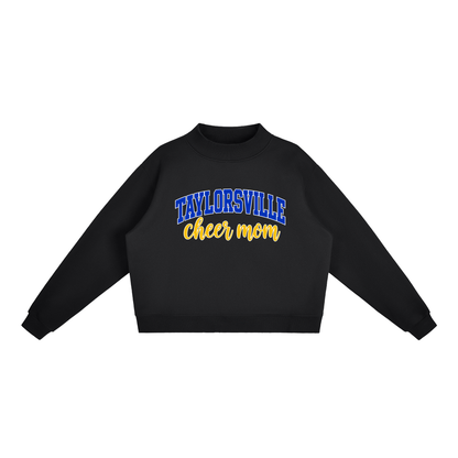 Cheer Mom Taylorsville Essential Fleece Mock-Neck Crew Sweatshirt