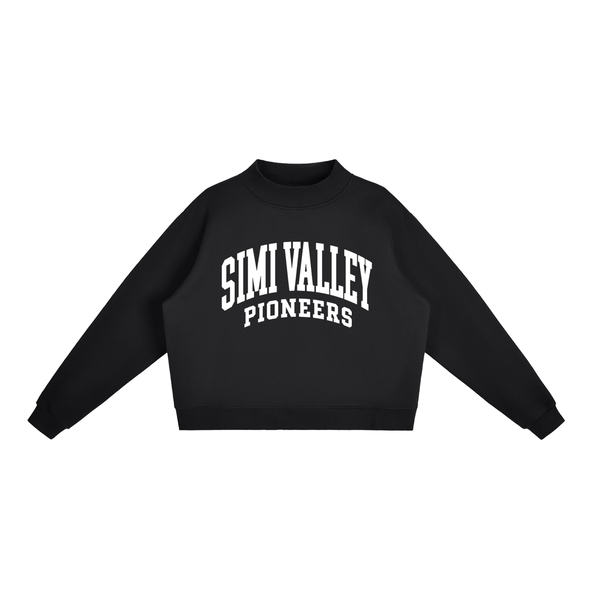 Essential Fleece Mock-Neck Crew Sweatshirt