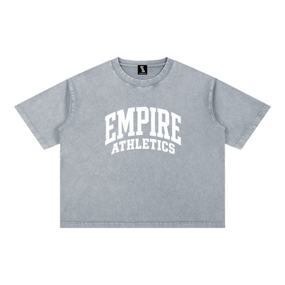 Basic 2 White Empire Mineral Wash Boxy Cotton T-Shirt