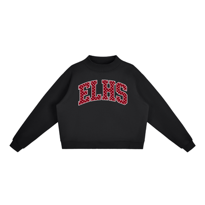 Polka Dot East Lyme Essential Fleece Mock-Neck Crew Sweatshirt (printed)