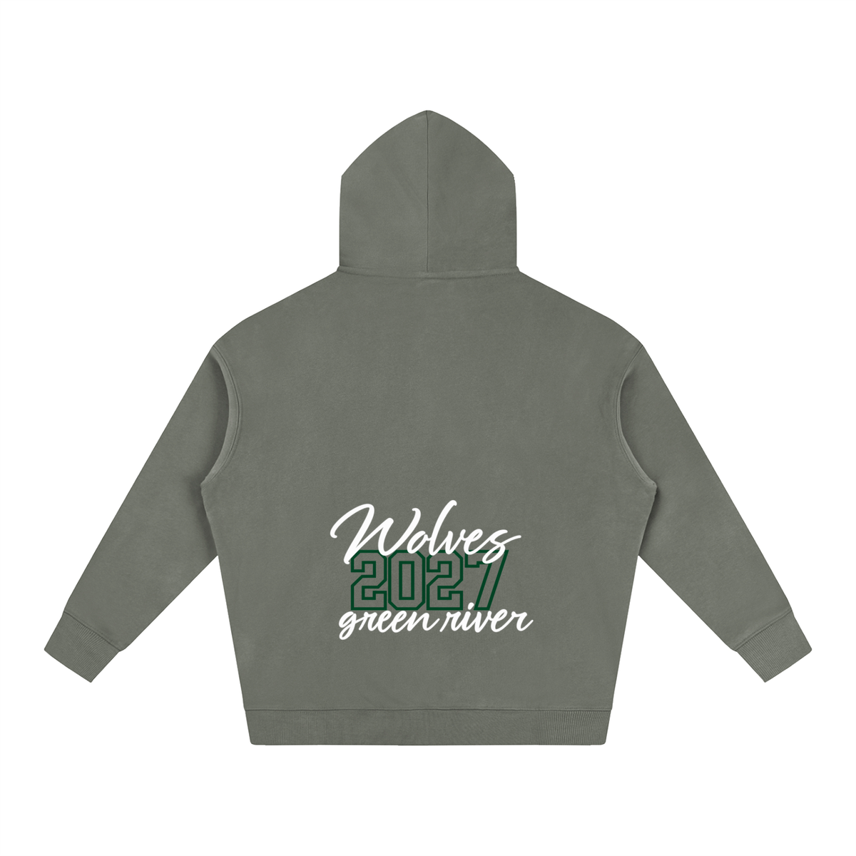 Cursive Front Green River Oversize Fleeced Hoodie