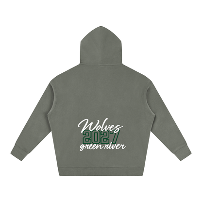 Cursive Front Green River Oversize Fleeced Hoodie