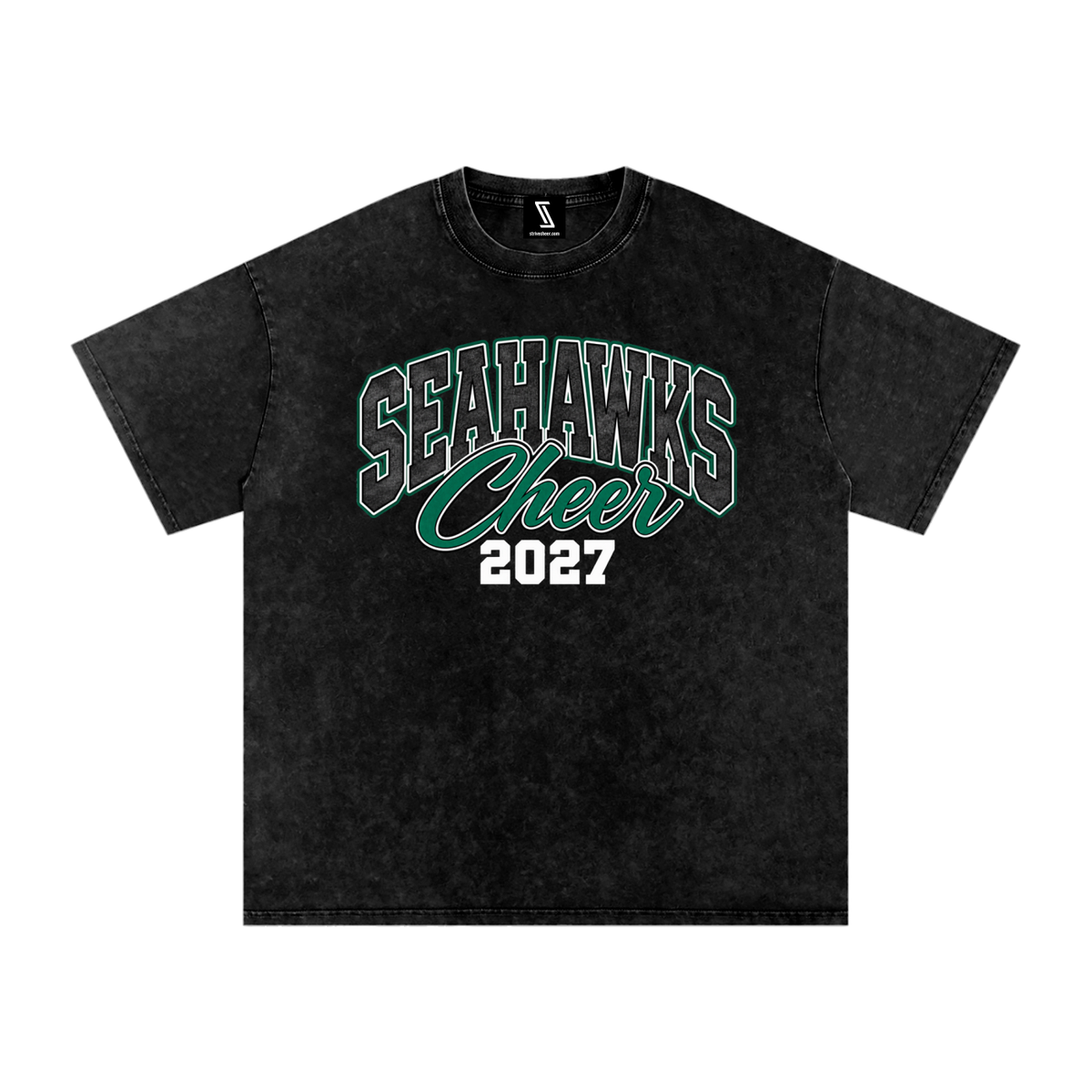 Vintage Seahawks Snow Washed Oversized Cotton T-Shirt