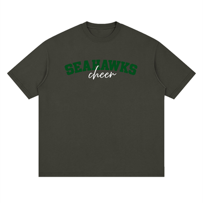 Cursive Seahawks Oversized Drop Shoulder T-Shirt